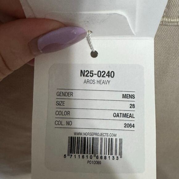 Norse Project NWT Aros Heavy Chino Pants Straight Leg Mid Rise Khaki Size 28 - Picture 13 of 16